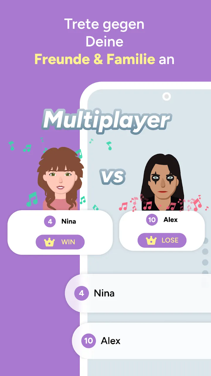 Genrebezogene Ansicht der App