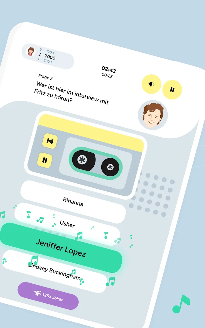 Detailansicht der Musik-Trivia-App